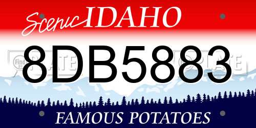 8DB5883 Idaho License Plate