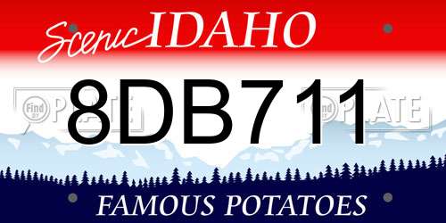 8DB711 Idaho License Plate