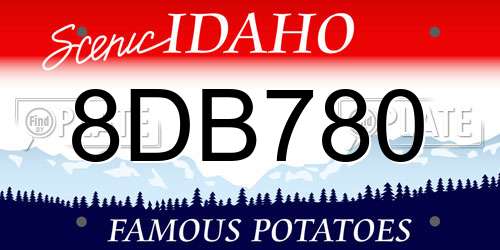 8DB780 Idaho License Plate