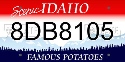 8DB8105 Idaho License Plate