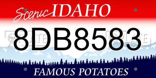 8DB8583 Idaho License Plate