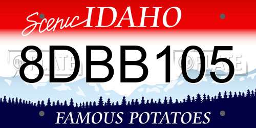 8DBB105 Idaho License Plate