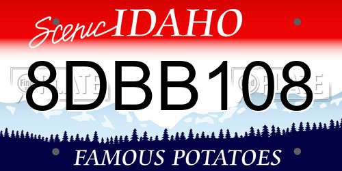 8DBB108 Idaho License Plate