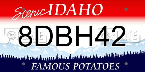 8DBH42 Idaho License Plate