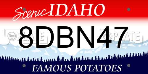 8DBN47 Idaho License Plate