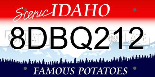 8DBQ212 Idaho License Plate