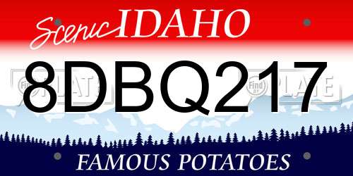 8DBQ217 Idaho License Plate