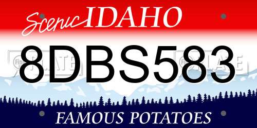8DBS583 Idaho License Plate