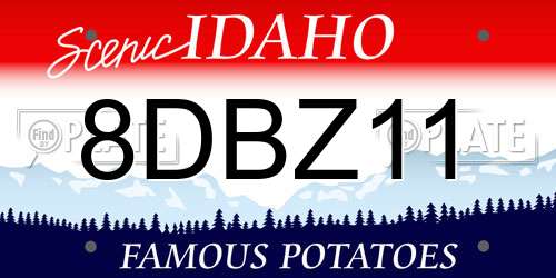 8DBZ11 Idaho License Plate