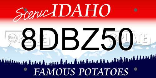 8DBZ50 Idaho License Plate