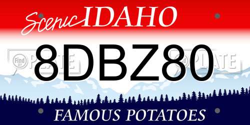 8DBZ80 Idaho License Plate