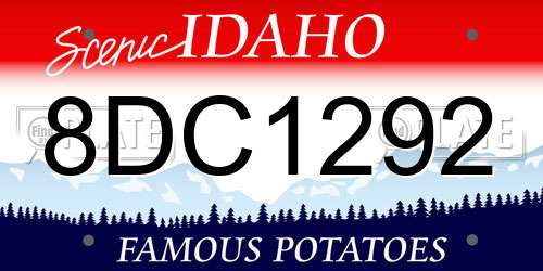 8DC1292 Idaho License Plate