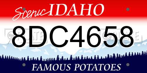 8DC4658 Idaho License Plate