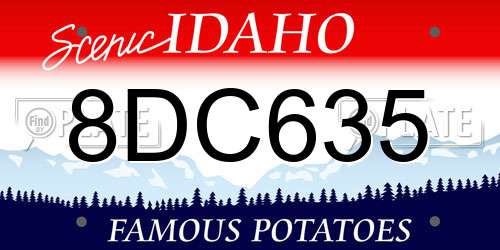 8DC635 Idaho License Plate