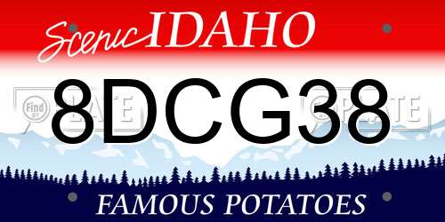 8DCG38 Idaho License Plate