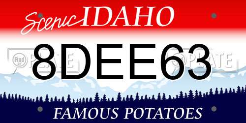 8DEE63 Idaho License Plate