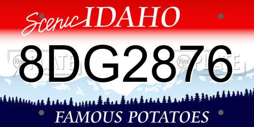 8DG2876 Idaho License Plate