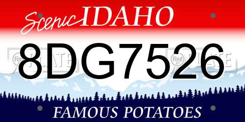 8DG7526 Idaho License Plate