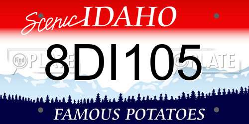 8DI105 Idaho License Plate
