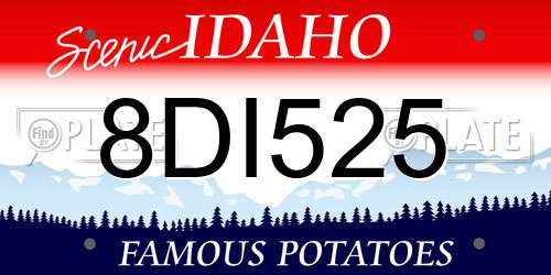 8DI525 Idaho License Plate