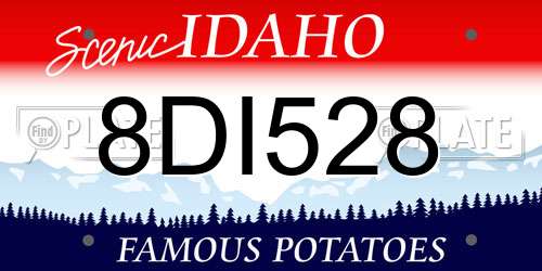 8DI528 Idaho License Plate