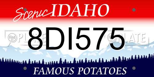 8DI575 Idaho License Plate