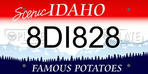 8DI828 Idaho License Plate