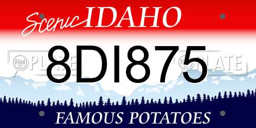 8DI875 Idaho License Plate