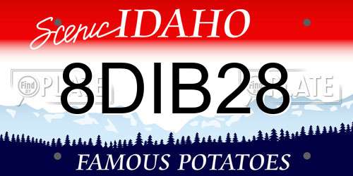 8DIB28 Idaho License Plate