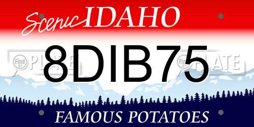 8DIB75 Idaho License Plate