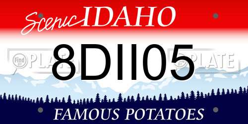 8DII05 Idaho License Plate