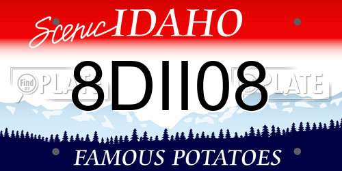 8DII08 Idaho License Plate