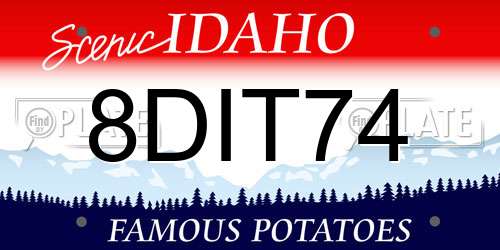 8DIT74 Idaho License Plate
