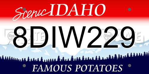 8DIW229 Idaho License Plate