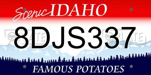 8DJS337 Idaho License Plate
