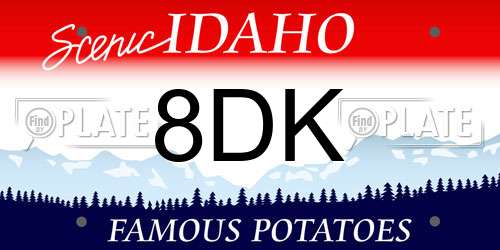 8DK Idaho License Plate