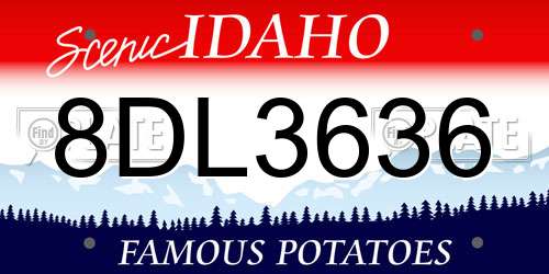 8DL3636 Idaho License Plate