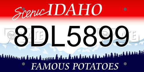 8DL5899 Idaho License Plate