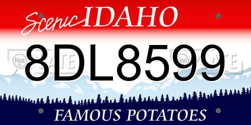 8DL8599 Idaho License Plate