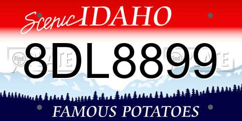 8DL8899 Idaho License Plate