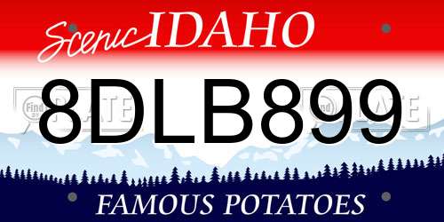 8DLB899 Idaho License Plate