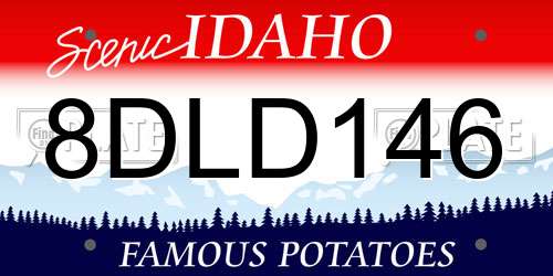 8DLD146 Idaho License Plate