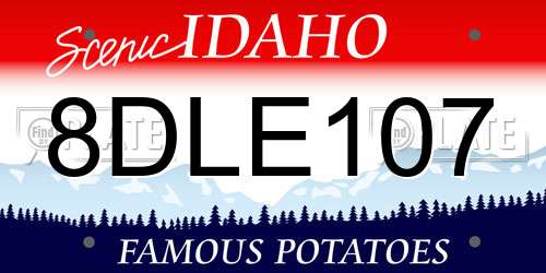 8DLE107 Idaho License Plate