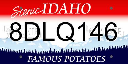 8DLQ146 Idaho License Plate