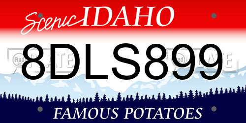 8DLS899 Idaho License Plate