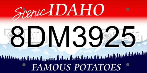 8DM3925 Idaho License Plate