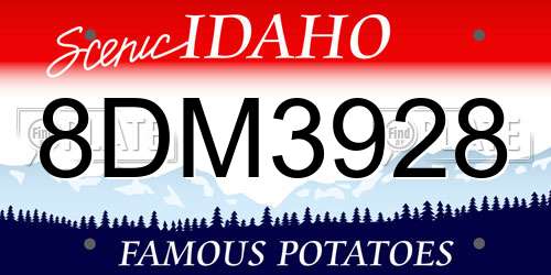 8DM3928 Idaho License Plate