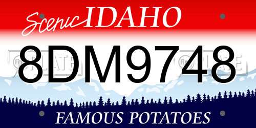 8DM9748 Idaho License Plate