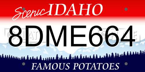 8DME664 Idaho License Plate