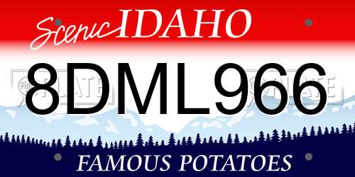 8DML966 Idaho License Plate